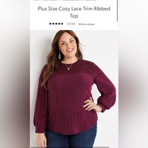 Maurice’s  Cozy Lace Trim Ribbed Top